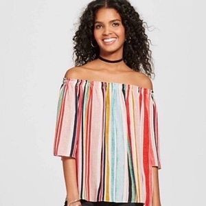 Mossimo Off Shoulder Striped Top